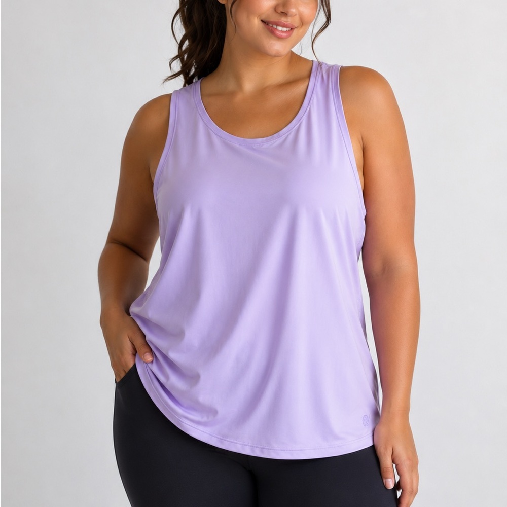 Lilly Pulitzer Meryl Lilac Tank Top XL Avtivewear Jersey Stretch Casual Summer